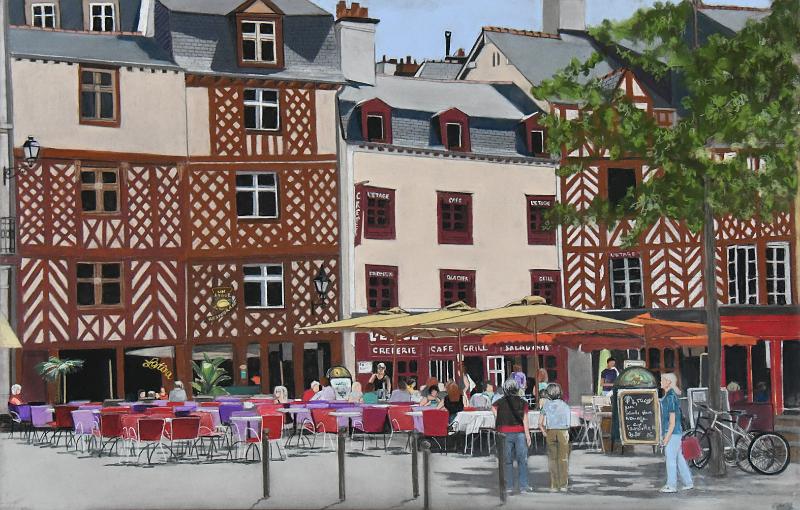 rennes place st michel.jpg - Pastel / size 70x45